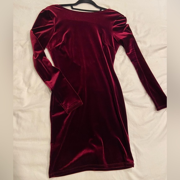 Velvet Long Sleeve Mini Dress - Picture 1 of 2